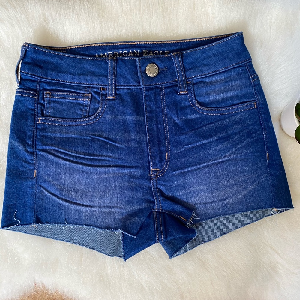 America Eagle Denim Shorts - Hi-Rise